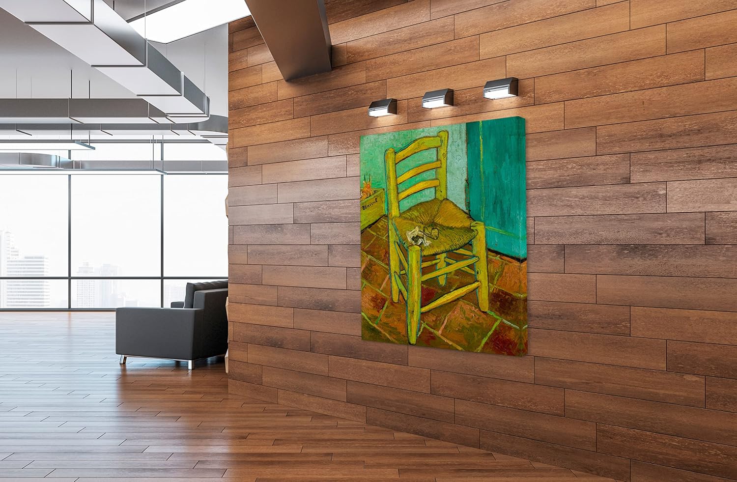 SpiritualHands Wheat Field with Cypresses Vincent Van Gogh Canvas Wall Art, The Starry Night Van Gogh Posters Self Portrait, Large Framed Wall Art Paintings for Wall Decorations for Bedroom (Vincent van Gogh Chair, 30' x 40' - Ready to Hang)