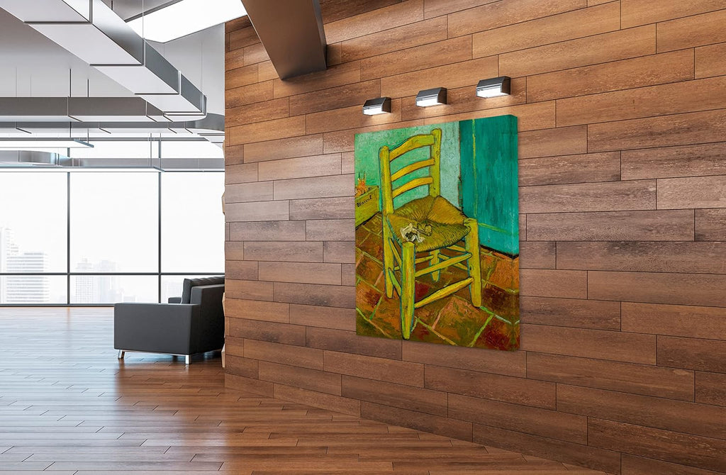 SpiritualHands Wheat Field with Cypresses Vincent Van Gogh Canvas Wall Art, The Starry Night Van Gogh Posters Self Portrait, Large Framed Wall Art Paintings for Wall Decorations for Bedroom (Vincent van Gogh Chair, 40' x 60' - Ready to Hang)