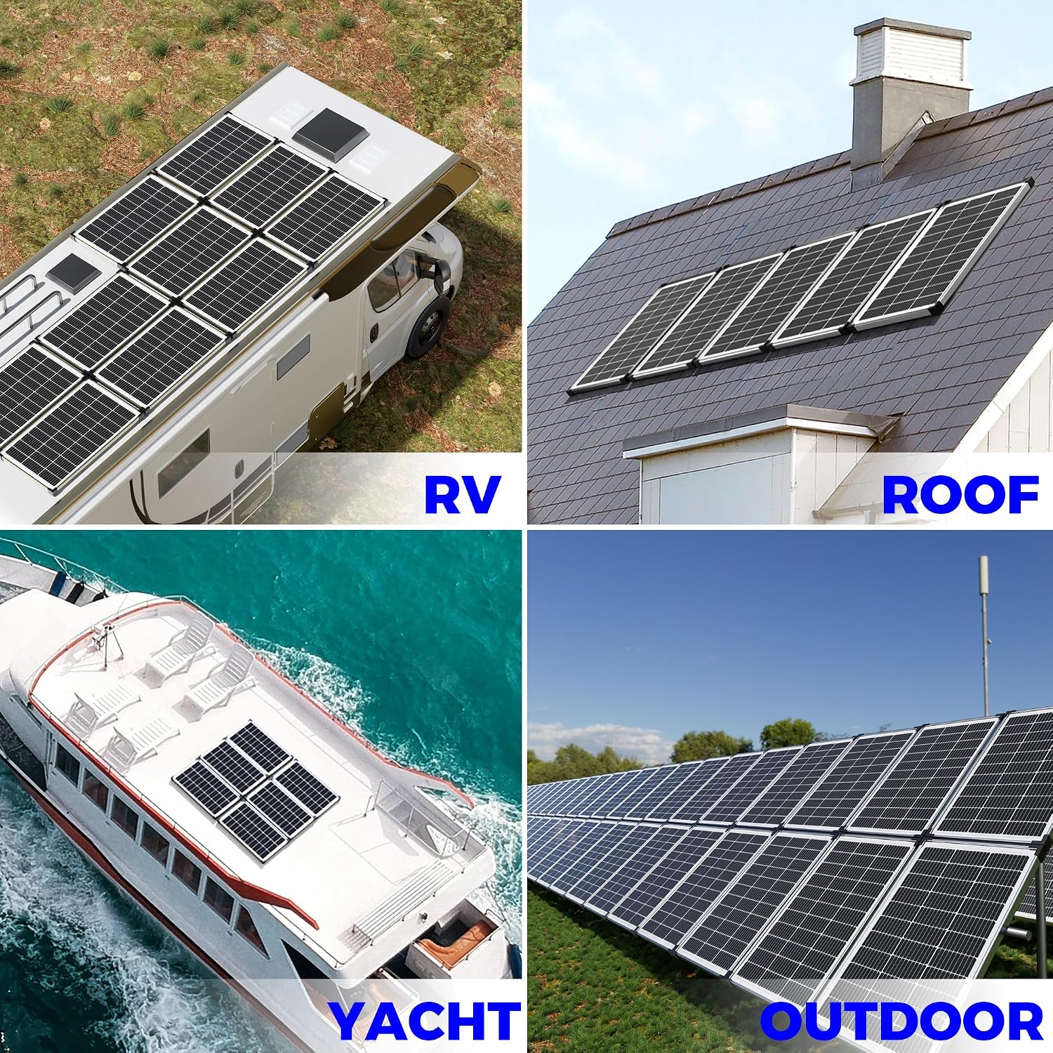 Voltset 200W 12V Solar Panels, High Efficiency 9BB Cell Monocrystalline Solar Panel IP67 Waterproof, Suitable for RV, Marine, Rooftop, Home, Yacht, Off-Grid Applications (2-Pack 100W)