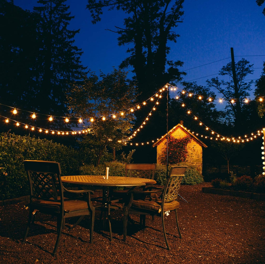 Hometown Evolution, Inc. 100 FT Outdoor LED String Lights - G40 Globe Bulbs (Black Wire) - Outdoor String Lights for Patio, Cafe, Deck, Party & Backyard