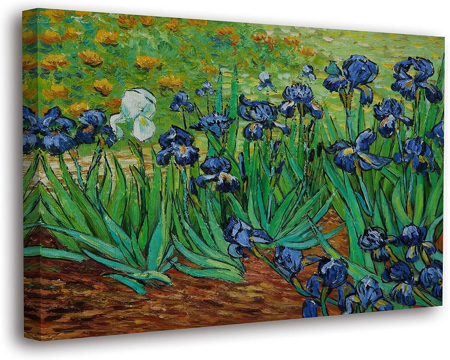 SpiritualHands Wheat Field with Cypresses Vincent Van Gogh Canvas Wall Art, The Starry Night Van Gogh Posters Self Portrait, Large Framed Wall Art Paintings for Wall Decorations for Bedroom (Vincent van Gogh Irises, 40' x 60' - Ready to Hang)