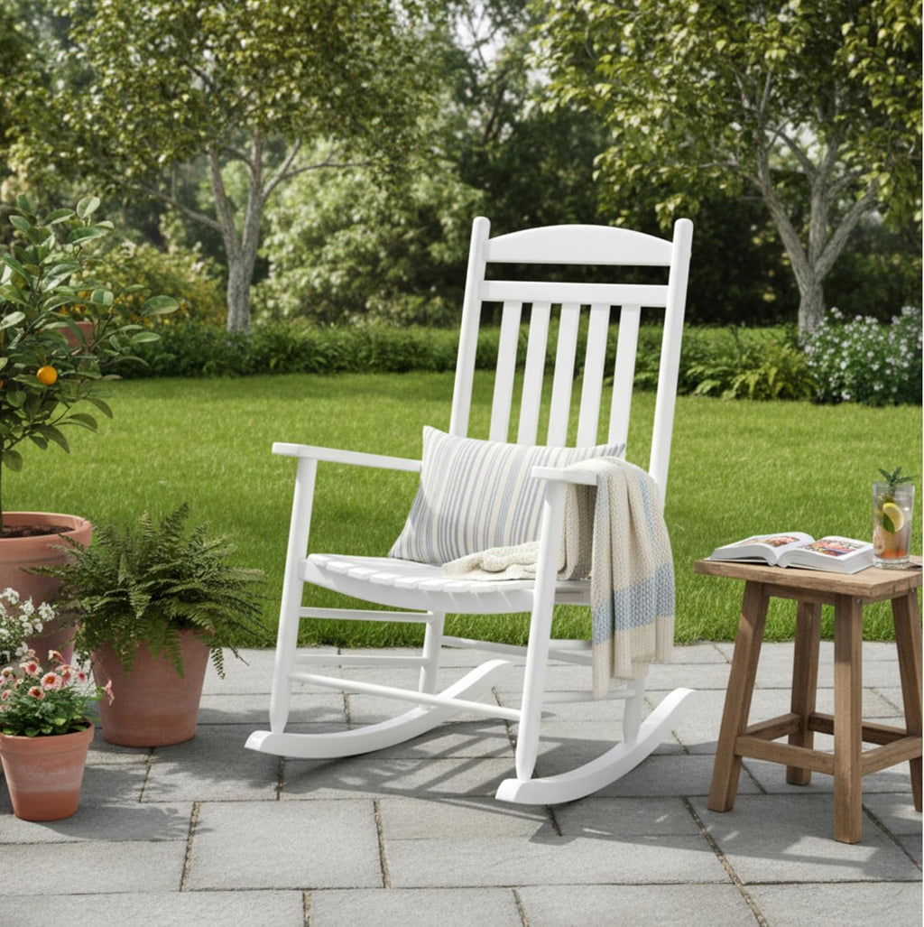 Shine Company Maine Wood Rocking Chair, White