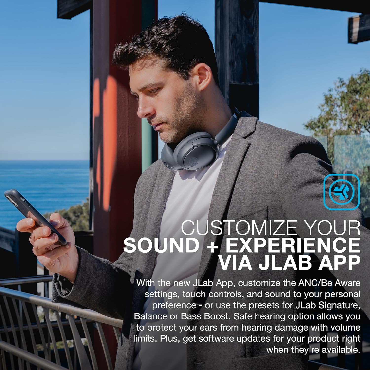 JLab JBuds Lux ANC Wireless Bluetooth Headphones & Audio Bundles, Hybrid Active Noise Cancelling, Premium Over-Ear Headset with Optional True Wireless Earbuds