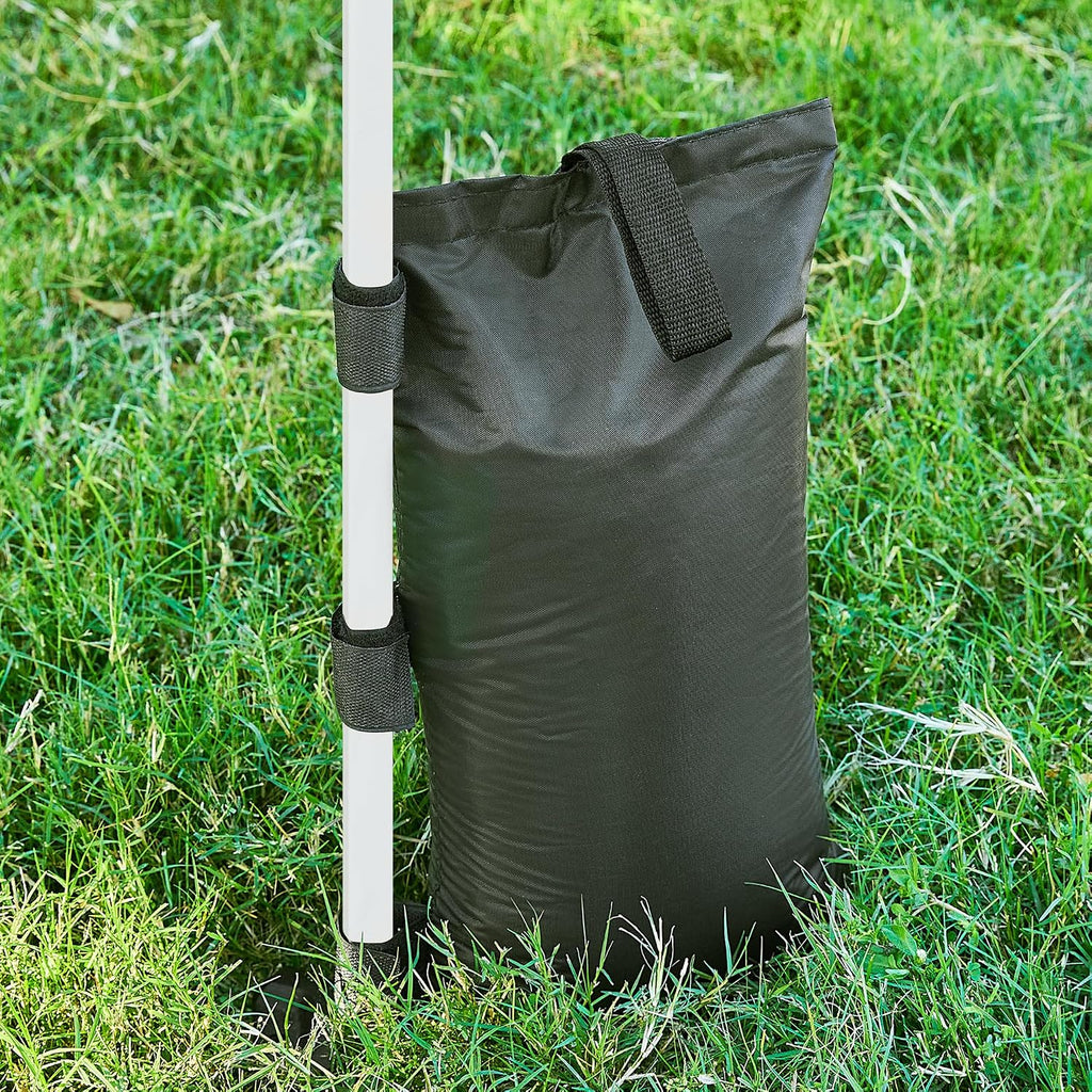 Yaheetech 13x13 Pop Up Canopy Tent, Straight Leg Easy Single Person Set-up Folding Shelter w/Extending Eaves w/Rolling Storage Bag & Sandbags for Garden, Patio, Lawn, Backyard, Deck, Light Gray/Green