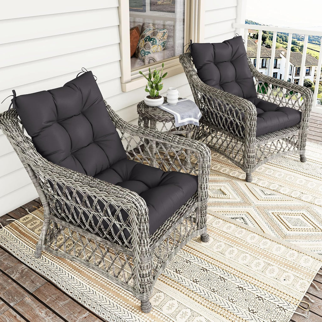 4sets Rocking Chair Cushion Set,Outdoor Patio Chair Cushions,Waterproof and Fade-Resistant Replacement Tufted Pads with Ties for Indoor Outdoor Rocker/Patio/Swing Chair,42 x 21 x 5 Inches