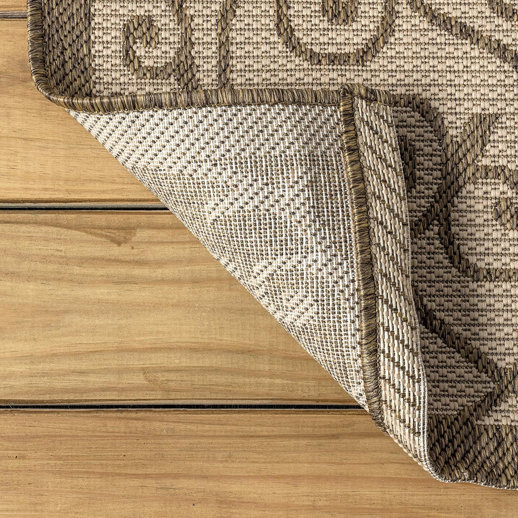 JONATHAN Y Vintage Filigree Indoor Outdoor Square Area Rug 5X5 Beige/Brown, Madrid Textured Weave for Backyard, Patio, Porch, Easy-Cleaning, High Traffic, Pet-Friendly, Non-Shedding (SMB107B-5SQ)