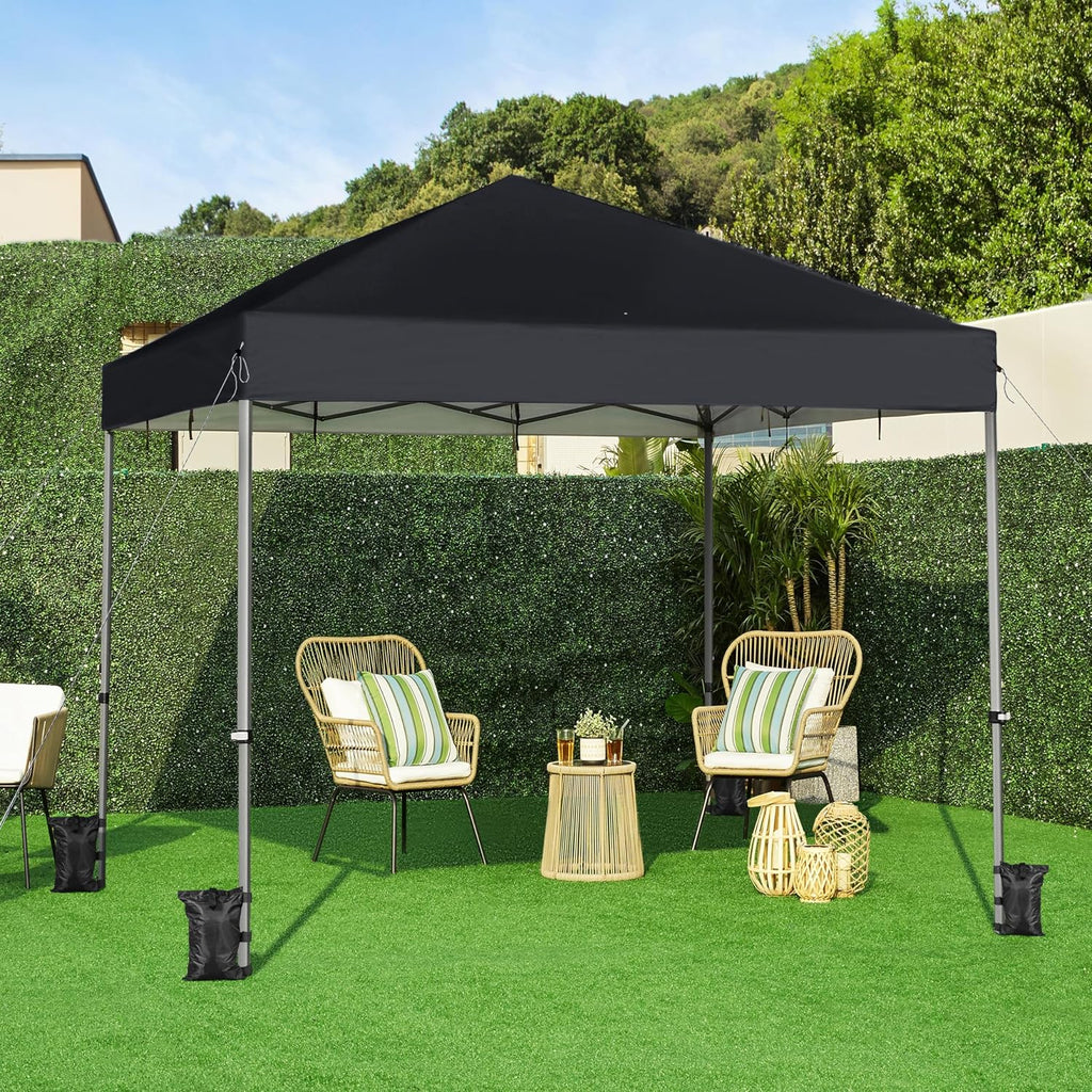 Yaheetech 12x12 Pop Up Canopy Easy Set-up Tent, Portable Outdoor Canopy Instant Tent, Commercial Gazebo with Wheeled Carry Bag & 4 Sandbags for Home, Party & Outdoor Activities, Black