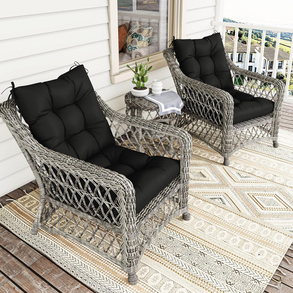 2sets Rocking Chair Cushion Set,Outdoor Patio Chair Cushions,Waterproof and Fade-Resistant Replacement Tufted Pads with Ties for Indoor Outdoor Rocker/Patio/Swing Chair,42 x 21 x 5 Inches