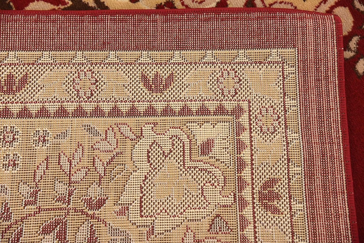 Unique Loom Reza Collection Traditional Persian Style Area Rug, 9 x 12 ft, Burgundy/Ivory