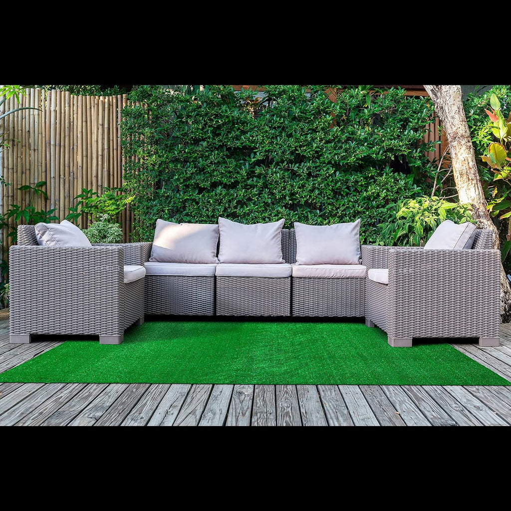 Garland Rug Artificial Grass 3 Ft. X 5 Ft. Large Indoor/Outdoor Area Rug Green -Lush Green, Durable, and Low-Maintenance for Patios, Lawns, and More