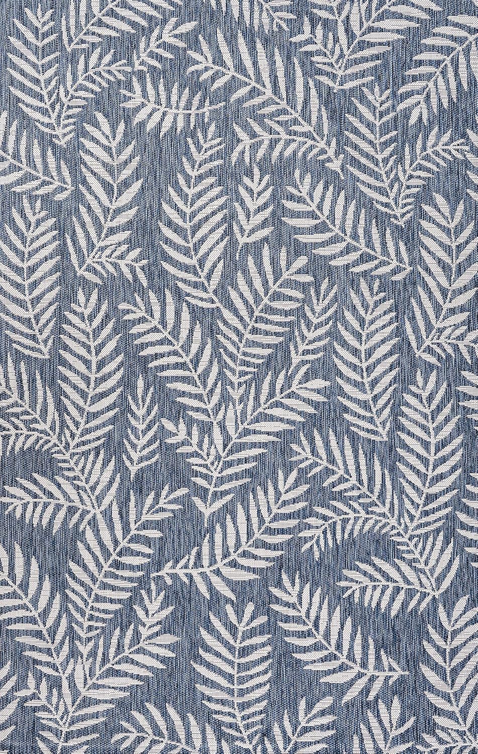 JONATHAN Y Palm Frond Indoor Outdoor Area Rug 9X12 Navy/Ivory, Nevis for Backyard, Patio, Porch, Easy-Cleaning, High Traffic, Pet-Friendly, Non-Shedding (SMB119B-9)