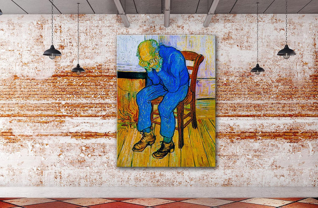 SpiritualHands Wheat Field with Cypresses Vincent Van Gogh Canvas Wall Art, The Starry Night Van Gogh Posters Self Portrait, Large Framed Wall Art Paintings for Wall Decorations for Bedroom (Vincent van Gogh At Eternity's Gate, 24' x 36' - Ready to Hang)