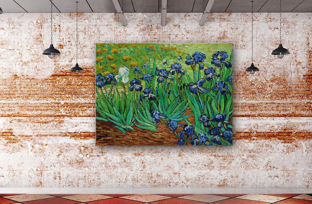 SpiritualHands Wheat Field with Cypresses Vincent Van Gogh Canvas Wall Art, The Starry Night Van Gogh Posters Self Portrait, Large Framed Wall Art Paintings for Wall Decorations for Bedroom (Vincent van Gogh Irises, 40' x 60' - Ready to Hang)