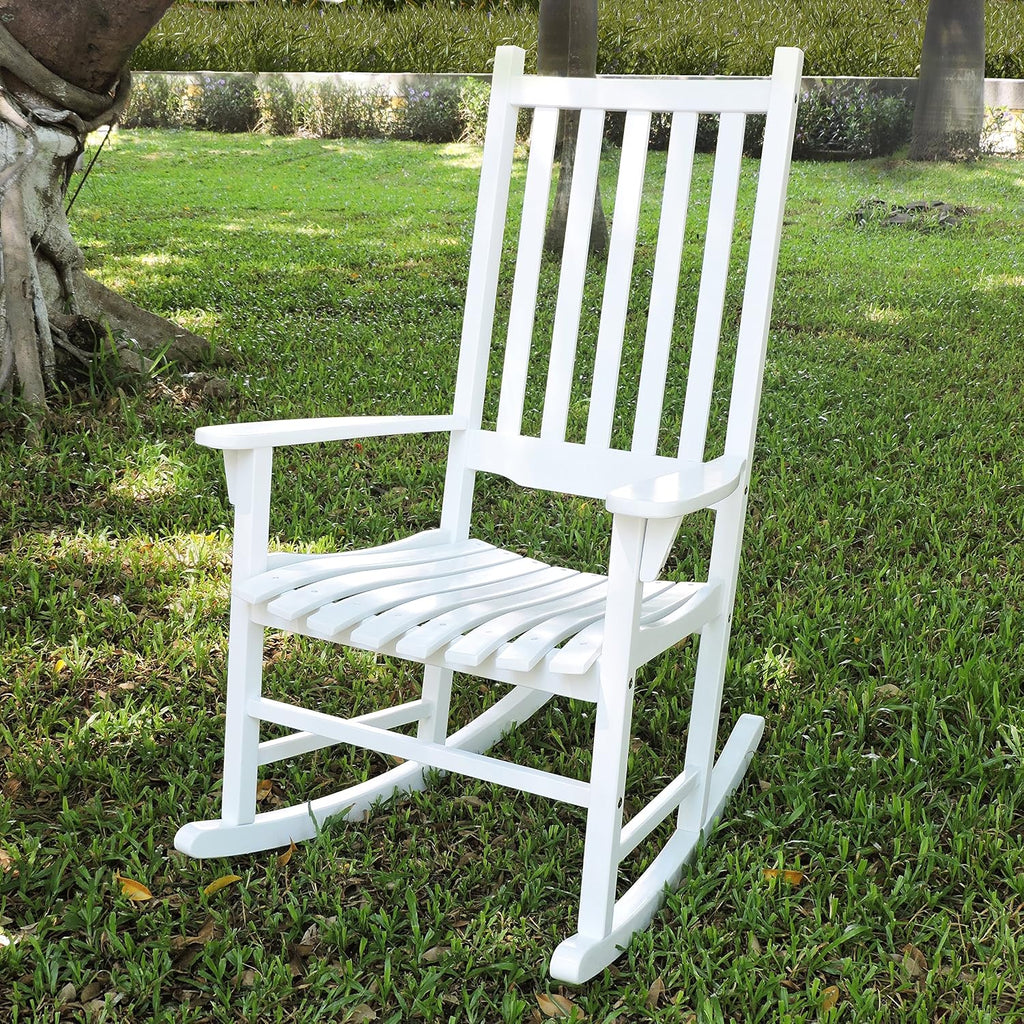White Porch Rocker/Rocking Chair Acacia Wood